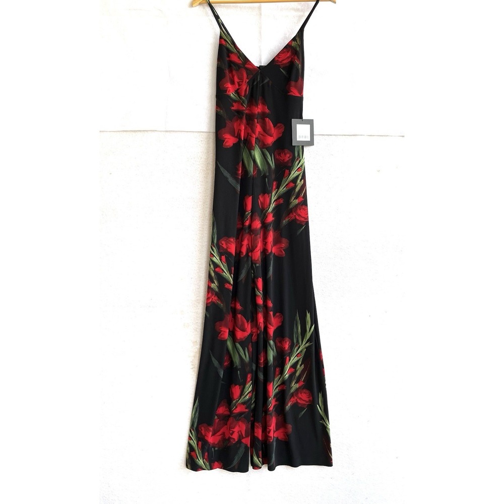 Norma Kamali Slip Jumpsuit in Blooming Roses Wide-Leg size Small NWT - Picture 2 of 13